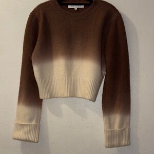 CURAAE Women’s size Brown and Cream cropped Ombre Sweater